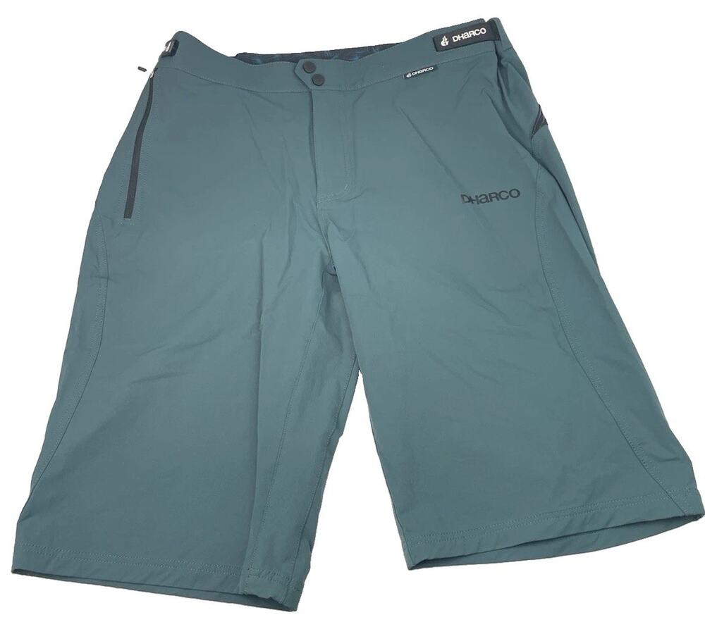 DHaRCO Shorts Mens XXL 38 Green MTB Bike Trail Stretch Adjustable Zip Pocket